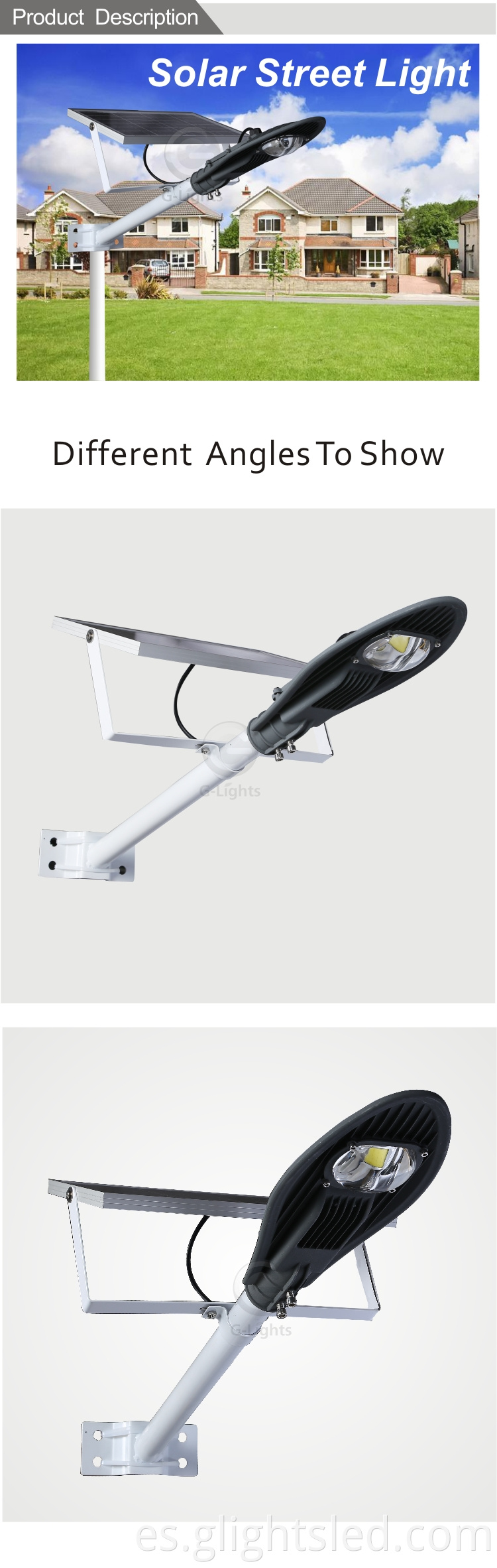 Precio de fábrica IP65 impermeable al aire libre 50 80 100 100 150 150 vatios Lámpara de calles LED Solar LED